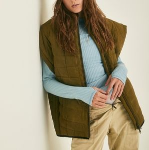 NWT FP Movement Green Down With POW Quilted Vest